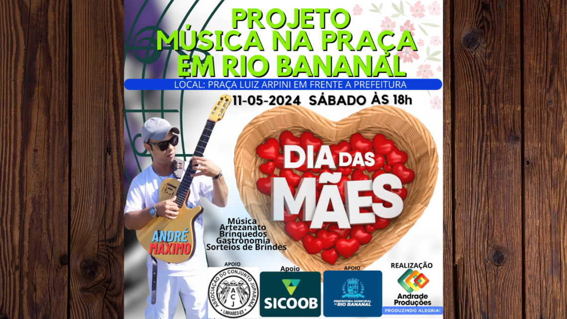 Divulgação do projeto música na praça em Rio Bananal