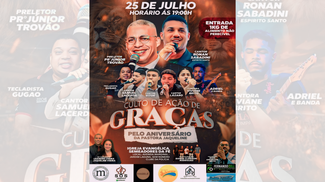Pastor Junior Trovão vem a Linhares para evento em igreja cristã Pastor Junior Trovão vem a Linhares para evento em igreja cristã