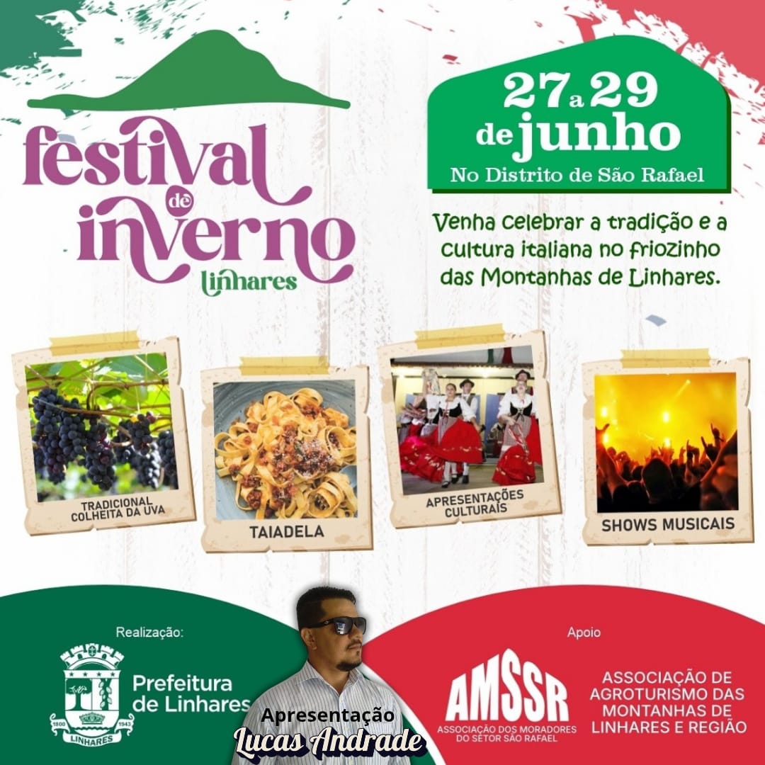 Festival de inverno Linhares, celebra a cultura italiana com música, tradição e os sabores das montanhas de Linhares.