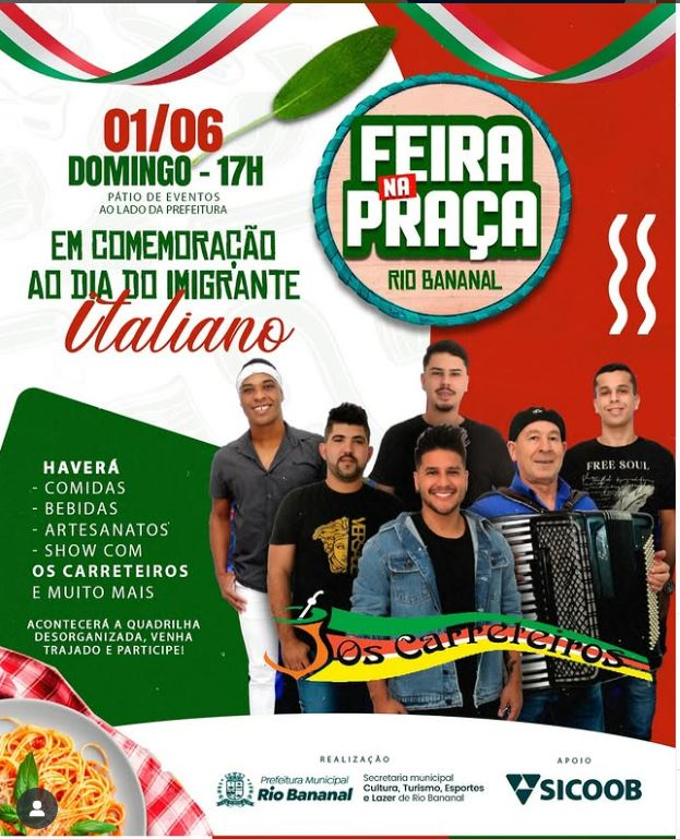 Neste domingo, 1º de junho de 2025, Rio Bananal celebra uma edição especial da tradicional Feira na Praça