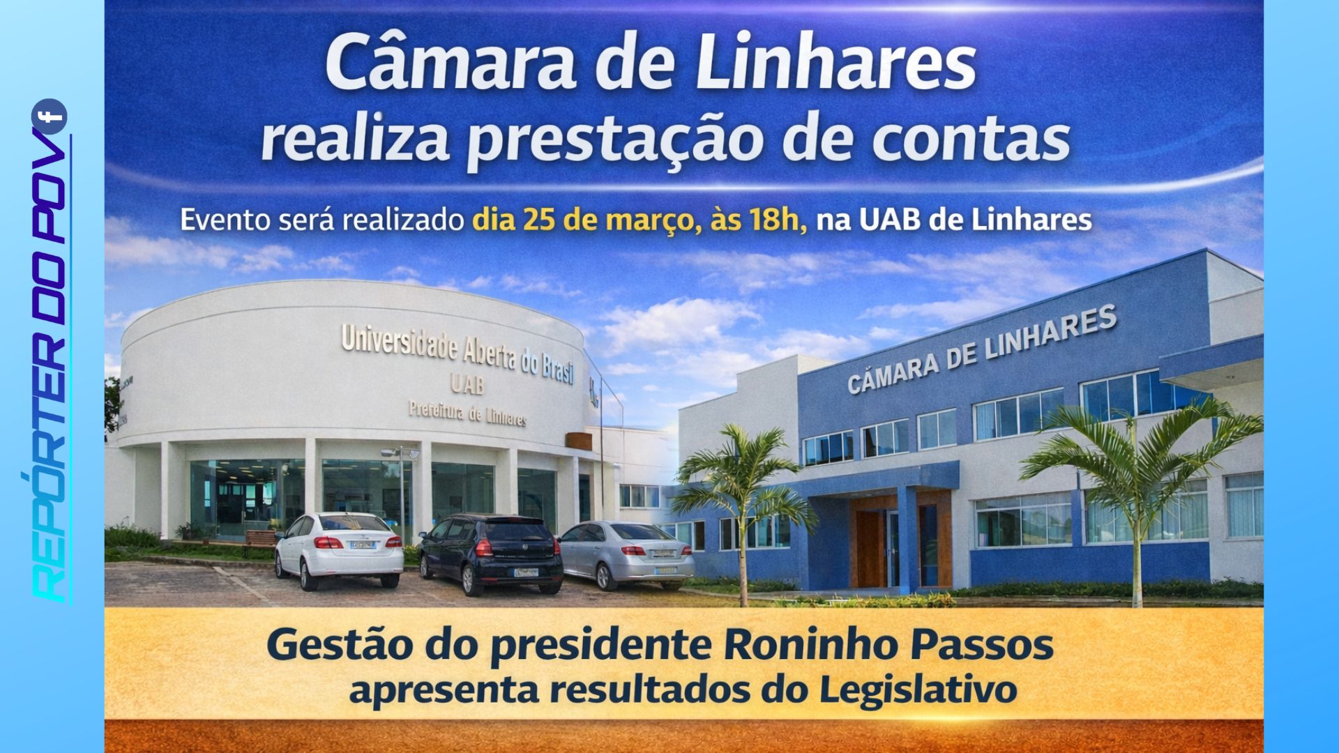 Câmara de Linhares realizará prestação de contas no próximo dia 25/03