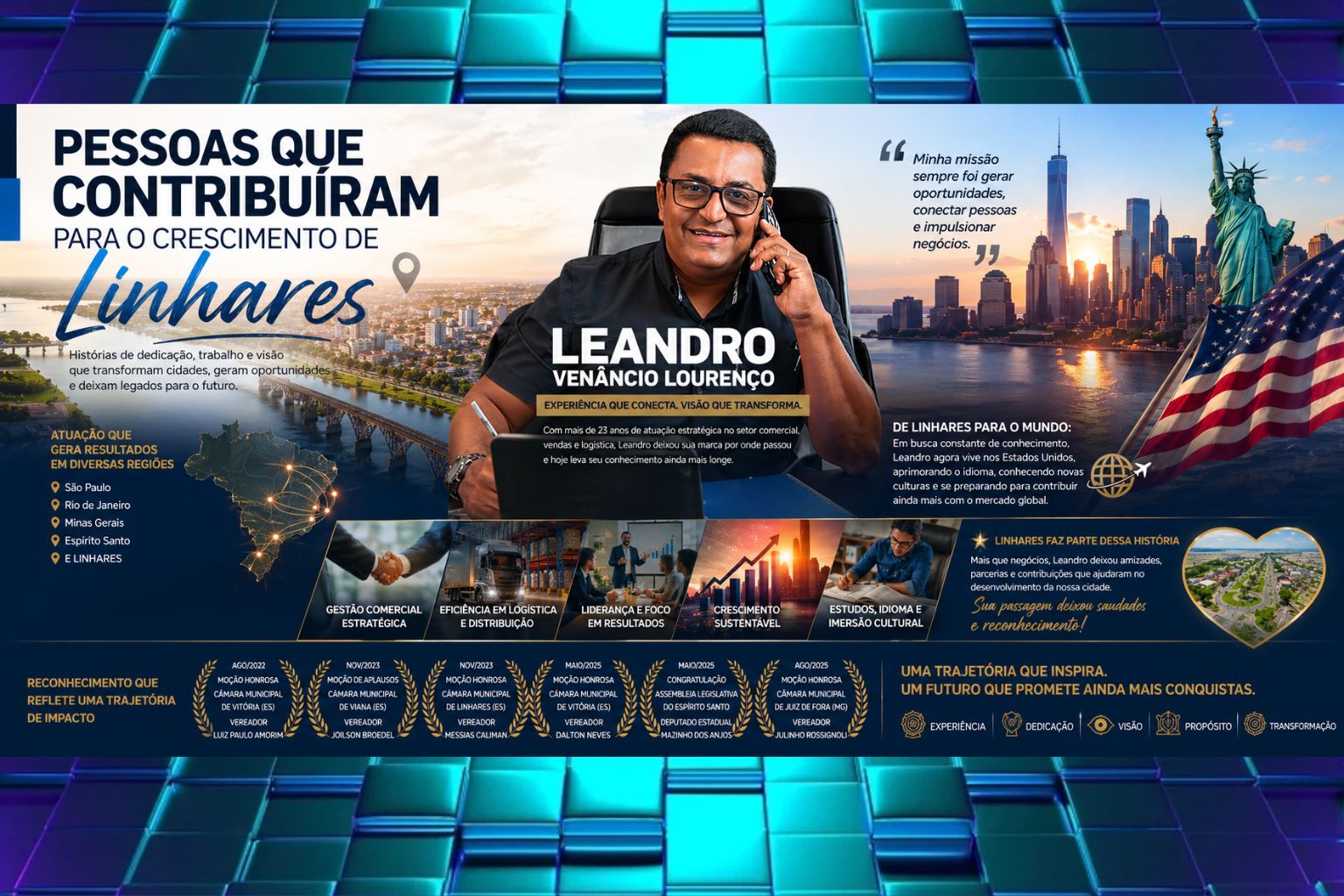 Pessoas que Contribuíram para o Crescimento de Linhares: A trajetória de sucesso de Leandro Venâncio Lourenço