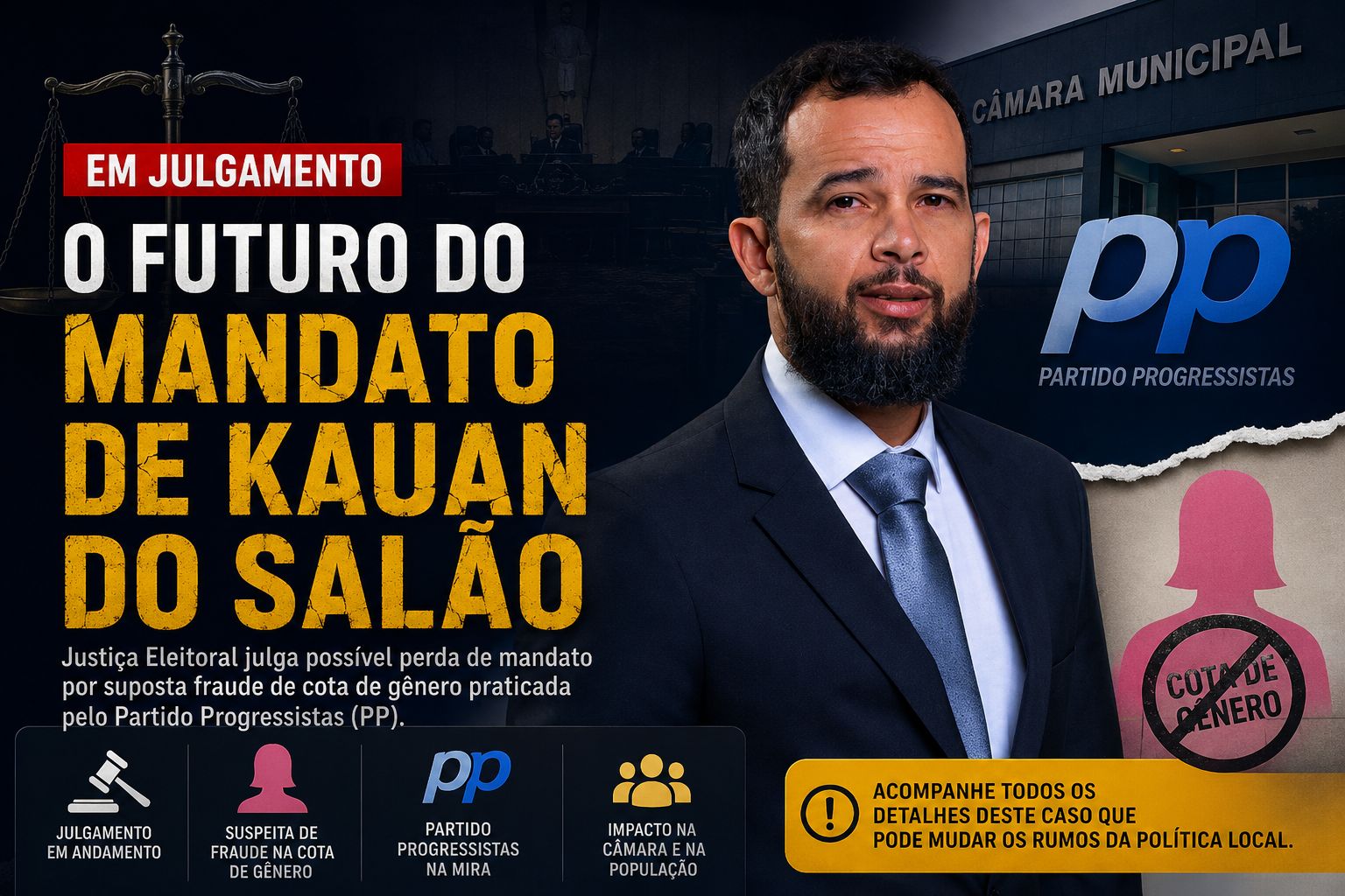 “MANDATO POR UM FIO: Justiça pode cassar “Kauan do Salão” por suposta fraude à cota de gênero”