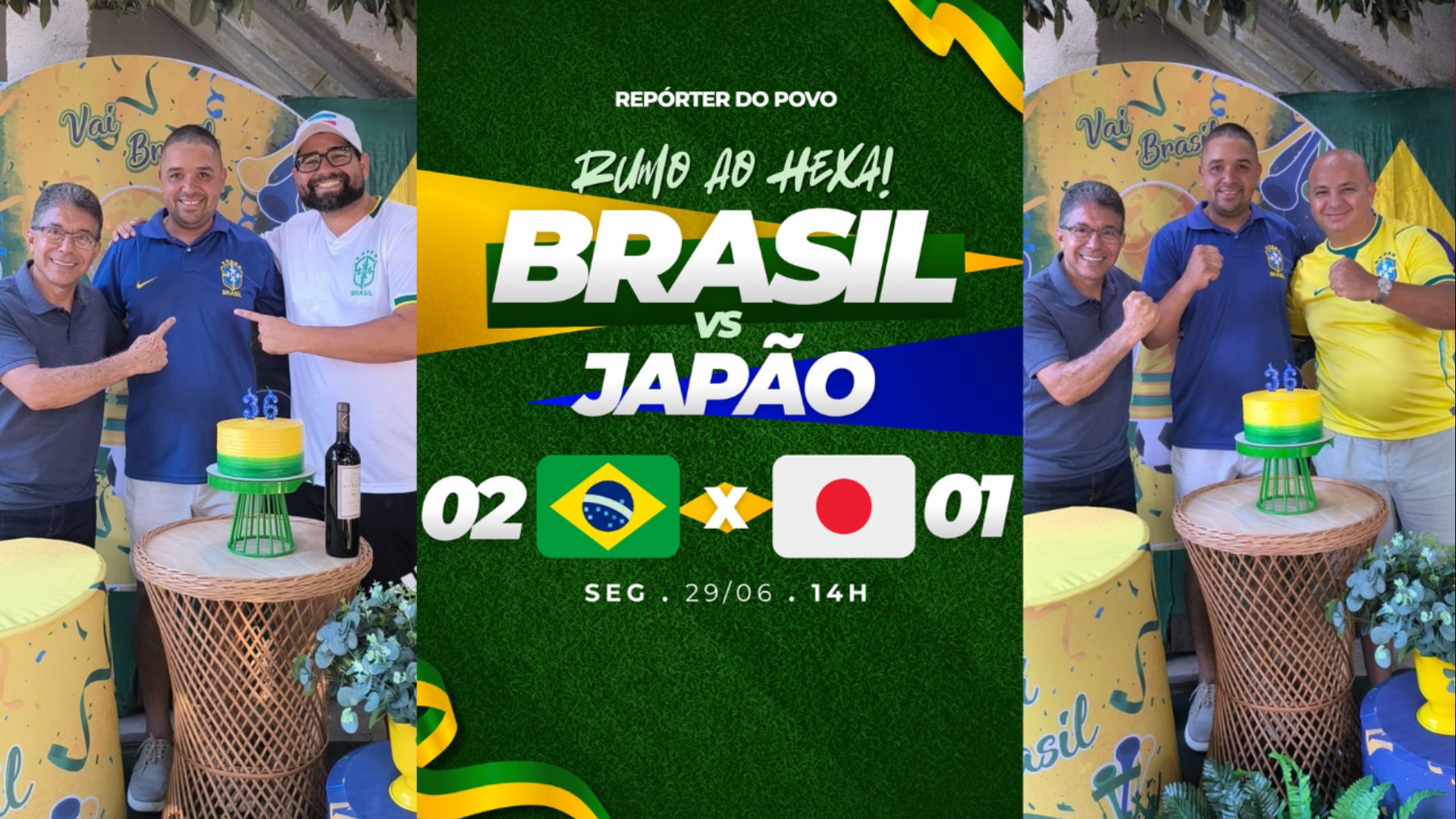 Emoção até o último minuto:  Ex-diretor do DER, Freitas e o presidente da câmara Roninho assistem jogo do Brasil juntos em tradicional bar no Interlagos.